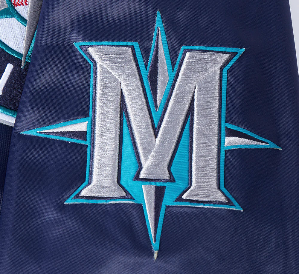 MLB SEATTLE MARINERS MASHUP MEN'S RIB SATIN JACKET