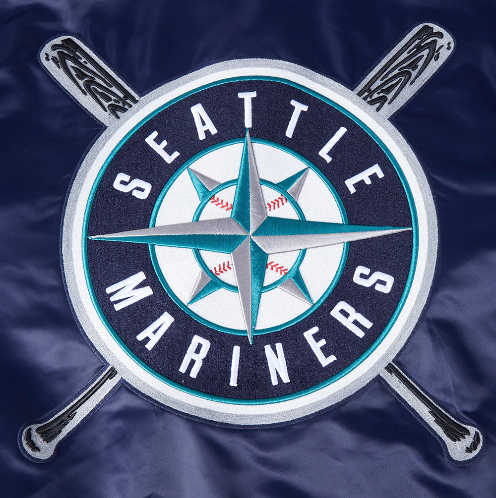 MLB SEATTLE MARINERS MASHUP MEN'S RIB SATIN JACKET