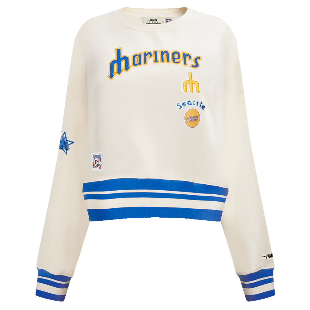 MLB SEATTLE MARINERS RETRO CLASSIC WOMEN'S RIB CREWNECK
