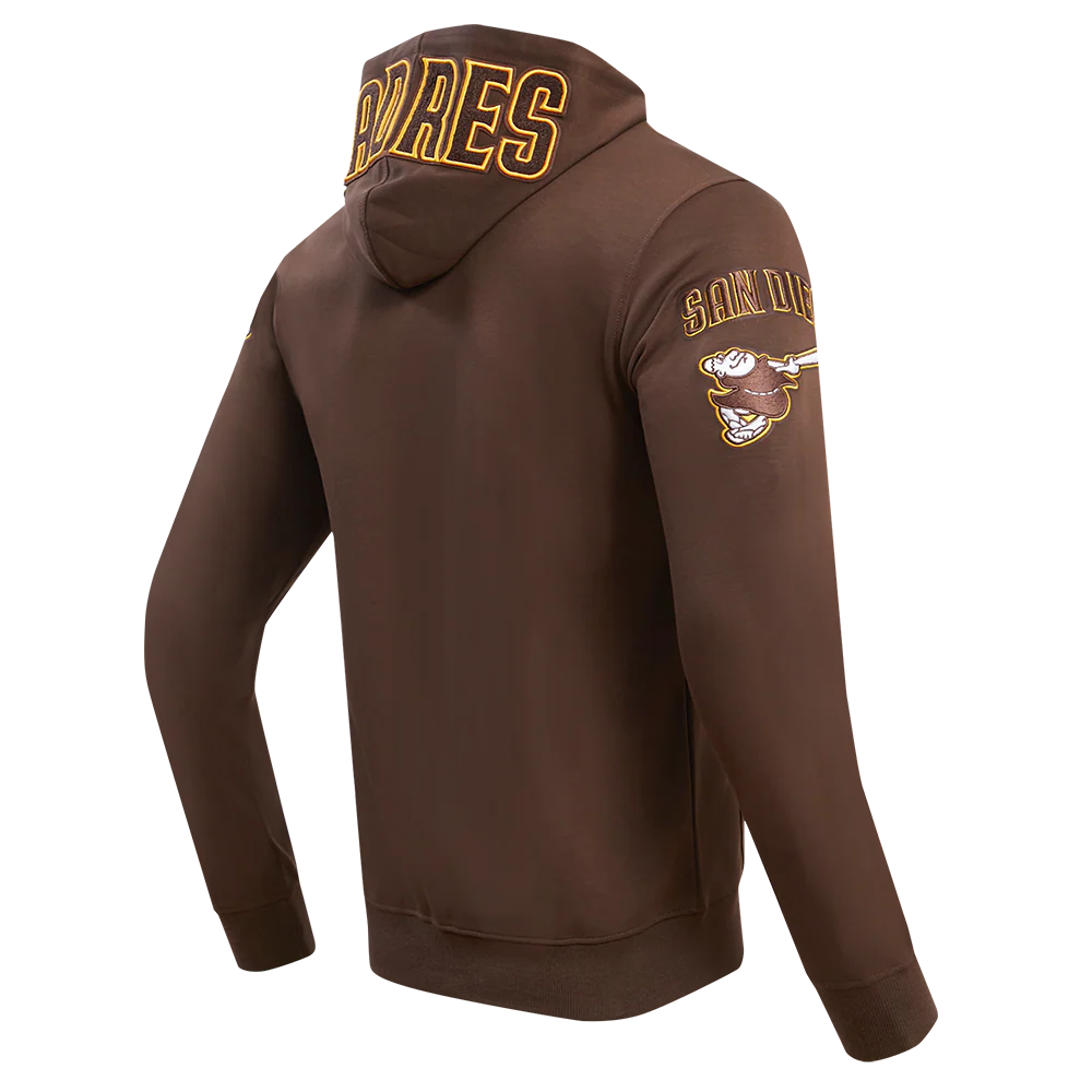 MLB SAN DIEGO PADRES CLASSIC CHENILLE MEN'S FULL ZIP PULLOVER HOODIE