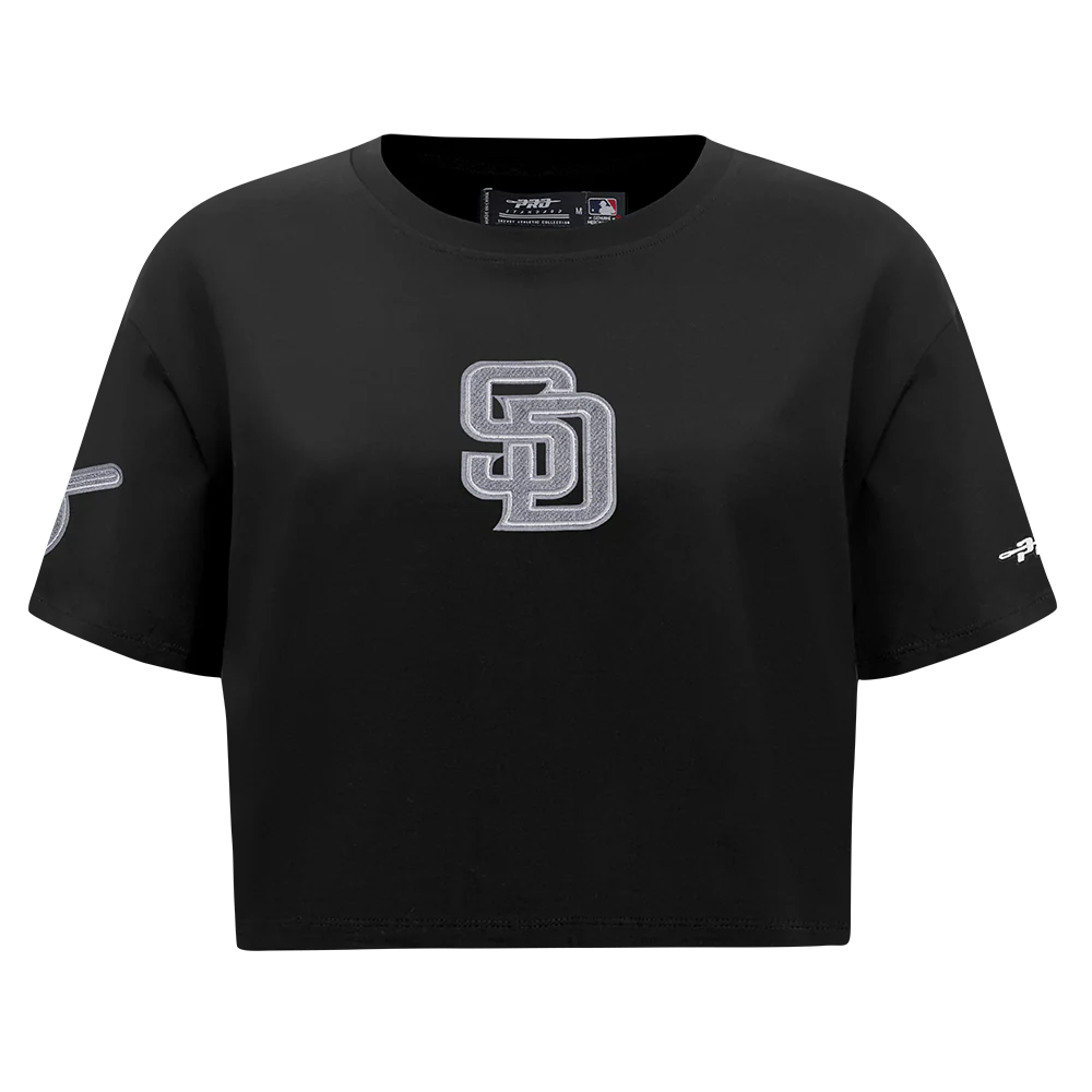 MLB SAN DIEGO PADRES REVERSE FRENCH TERRY WOMEN'S SINGLE JERSEY BOXY TOP