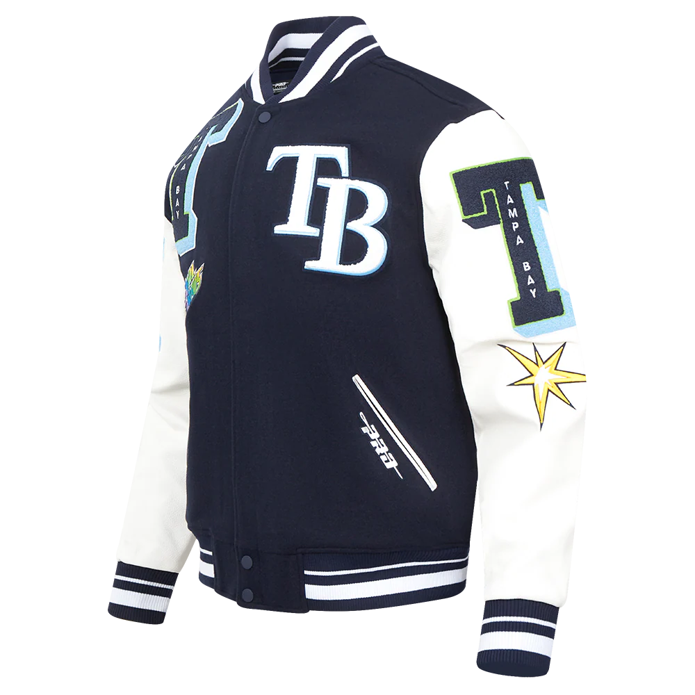 MLB TAMPA BAY RAYS MASHUP MEN'S RIB WOOL VARSITY JACKET