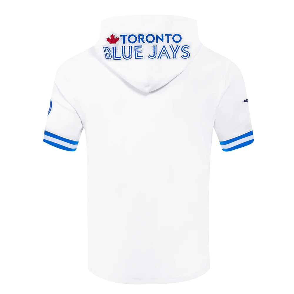 MLB TORONTO BLUE JAYS CLASSIC CHENILLE MEN'S DOUBLE KNIT SHORT SLEEVE PULLOVER HOODIE