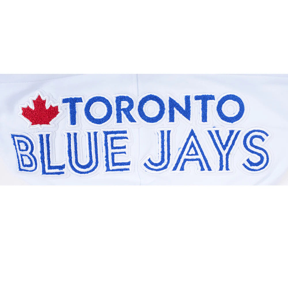 MLB TORONTO BLUE JAYS CLASSIC CHENILLE MEN'S DOUBLE KNIT SHORT SLEEVE PULLOVER HOODIE