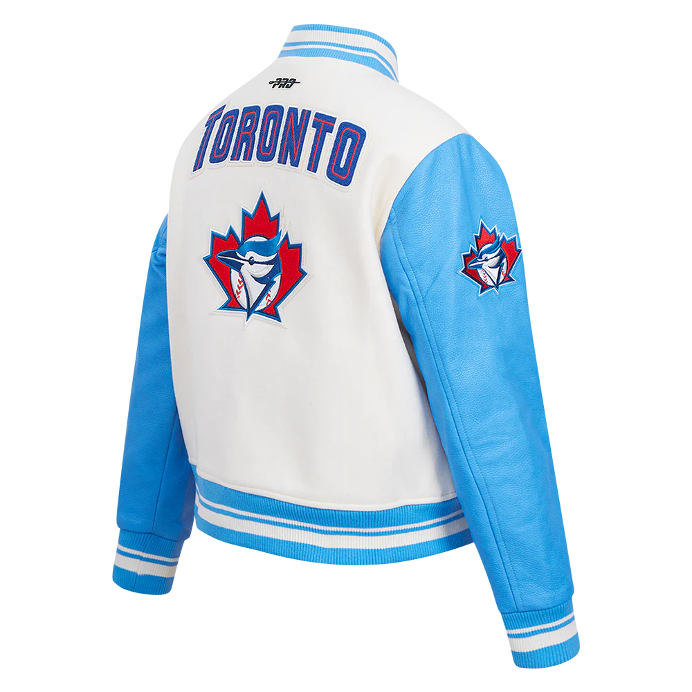 MLB TORONTO BLUE JAYS RETRO CLASSIC WOMEN'S RIB WOOL VARSITY JACKET