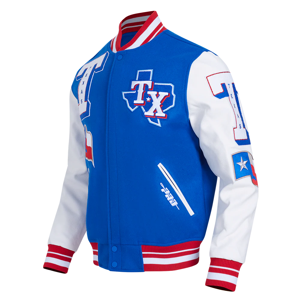 MLB TEXAS RANGERS MASHUP MEN'S RIB WOOL VARSITY JACKET