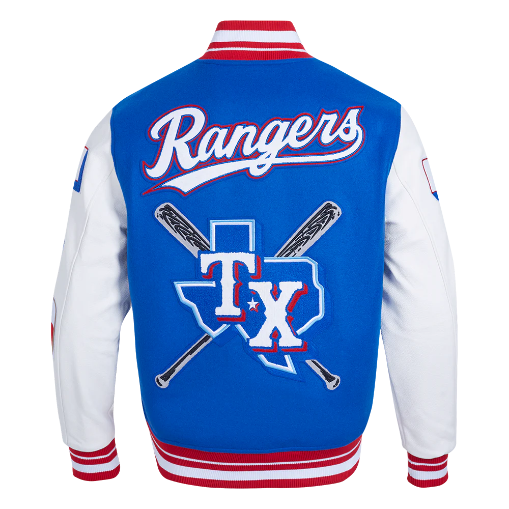 MLB TEXAS RANGERS MASHUP MEN'S RIB WOOL VARSITY JACKET