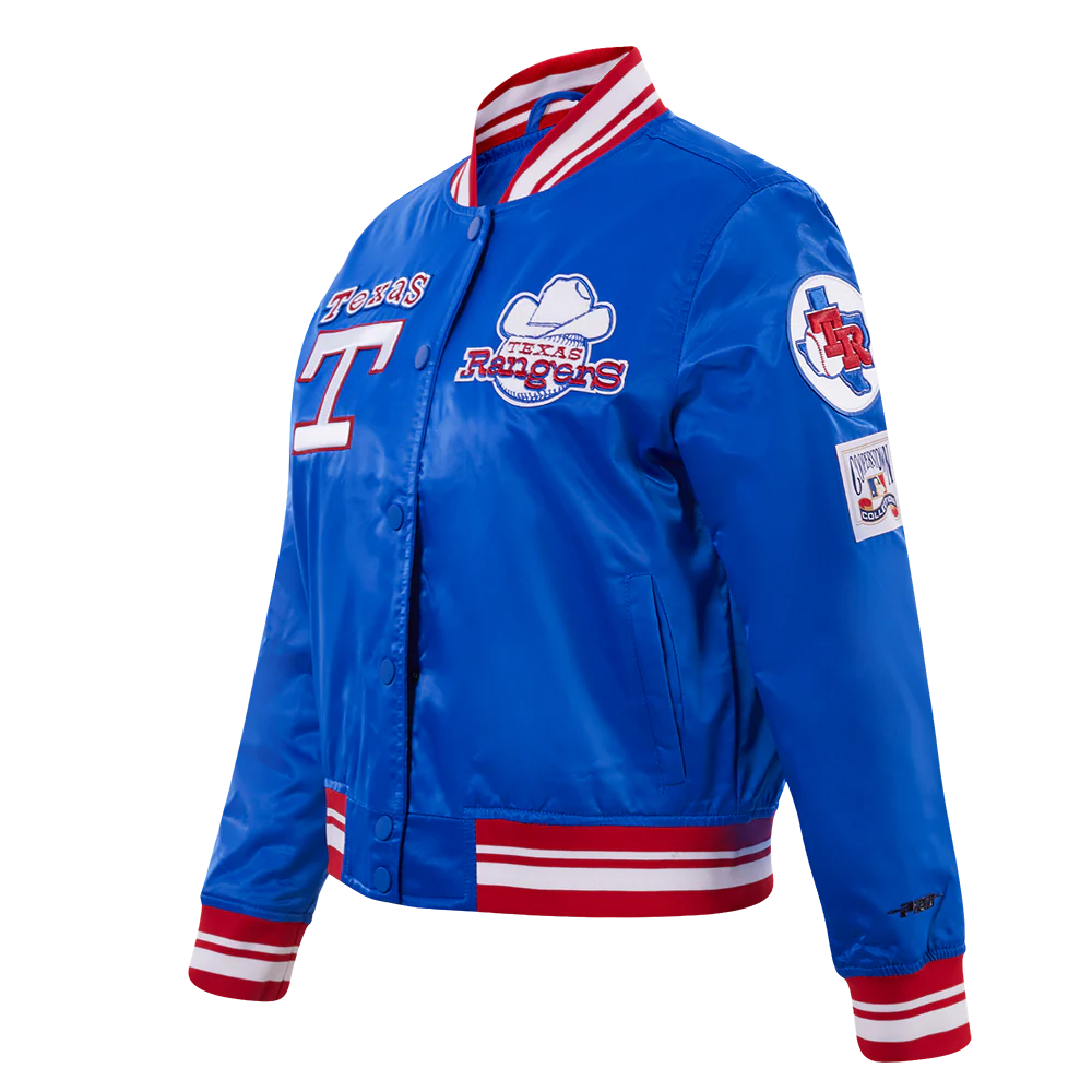 MLB TEXAS RANGERS RETRO CLASSIC WOMEN'S RIB SATIN JACKET