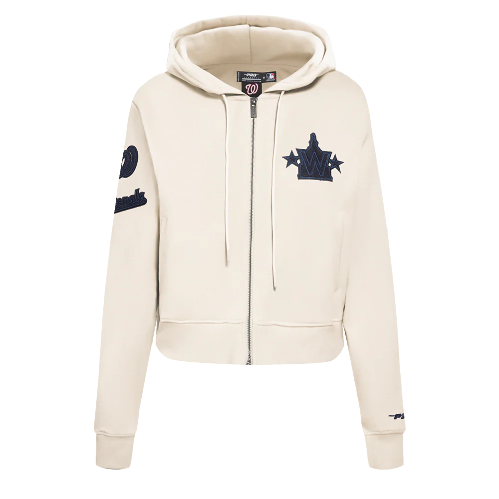 MLB WASHINGTON NATIONALS TRIPLE TONAL WOMEN'S DOUBLE KNIT FULL ZIP HOODIE