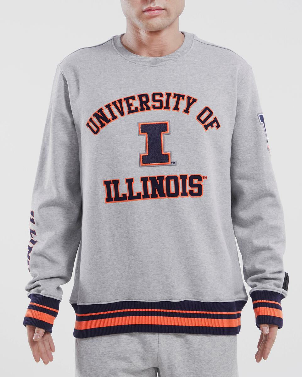 UNIVERSITY OF ILLINOIS CLASSIC STACKED LOGO CREWNECK