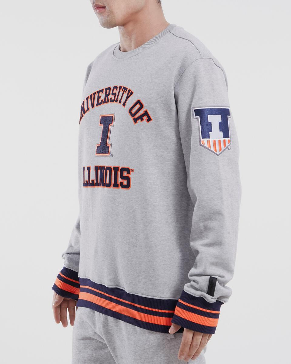 UNIVERSITY OF ILLINOIS CLASSIC STACKED LOGO CREWNECK