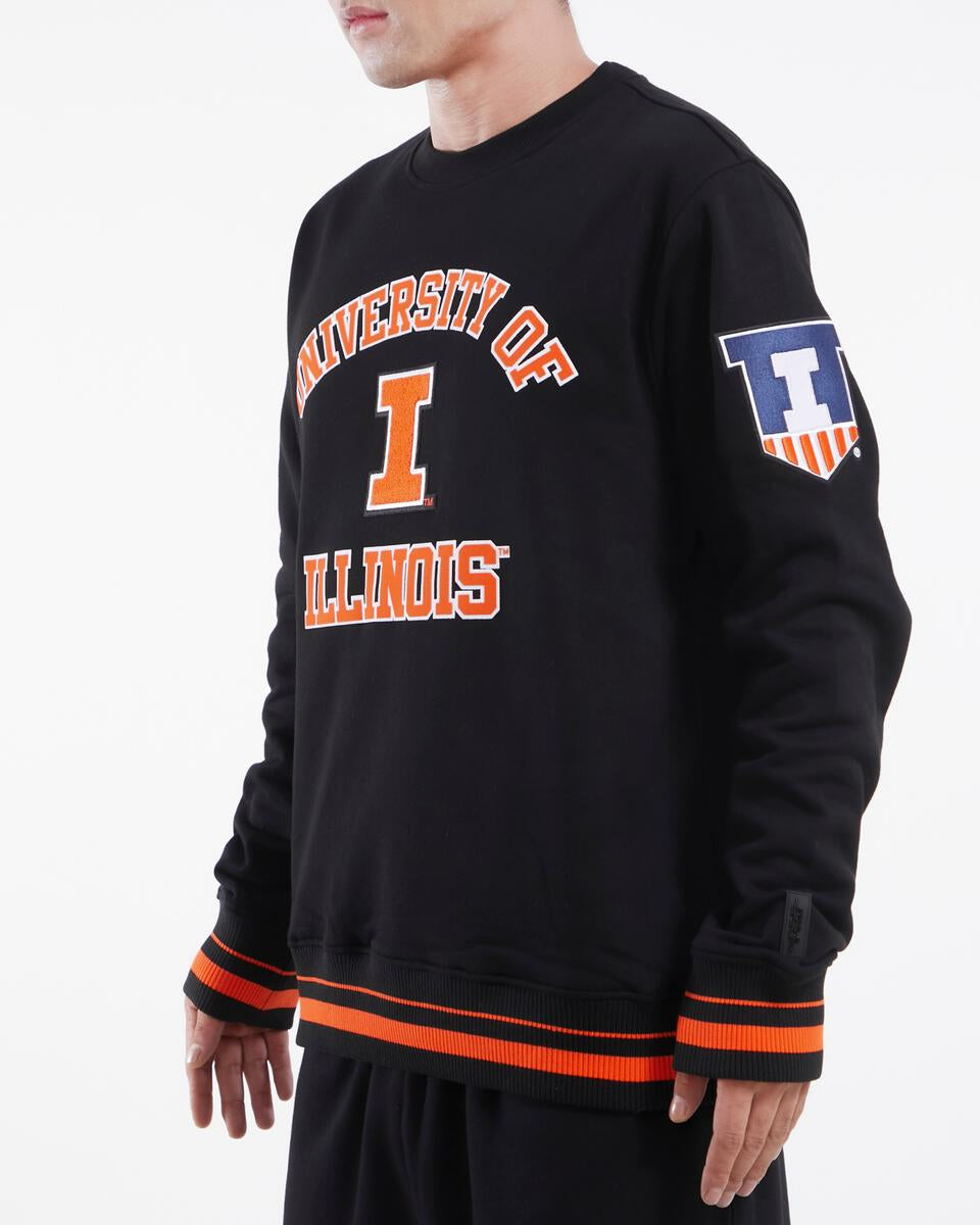 UNIVERSITY OF ILLINOIS CLASSIC STACKED LOGO CREWNECK