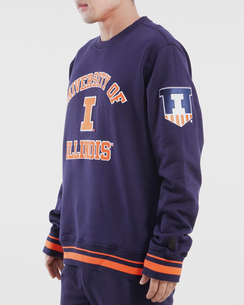 UNIVERSITY OF ILLINOIS CLASSIC STACKED LOGO CREWNECK