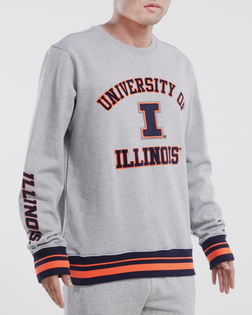 UNIVERSITY OF ILLINOIS CLASSIC STACKED LOGO CREWNECK