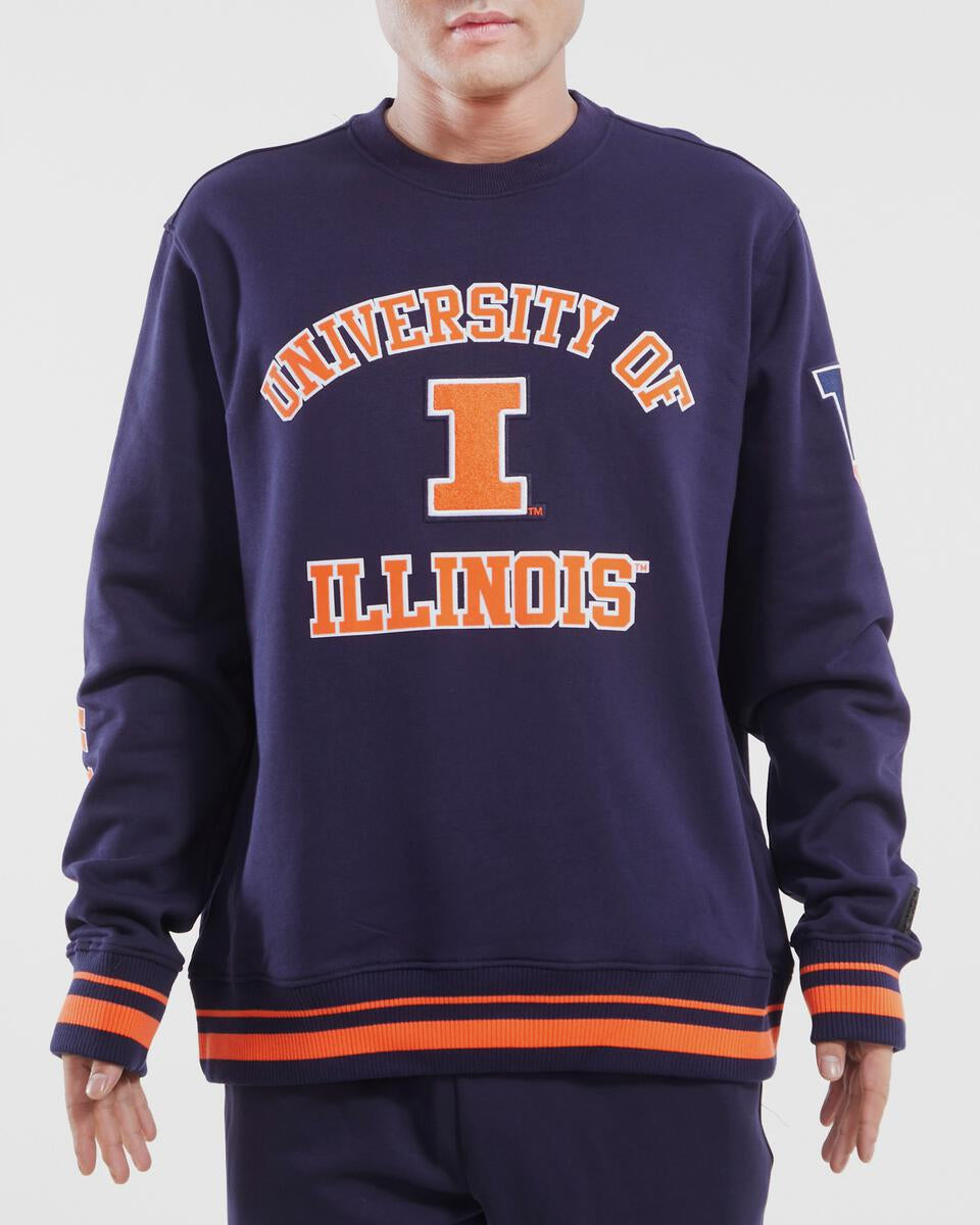 UNIVERSITY OF ILLINOIS CLASSIC STACKED LOGO CREWNECK