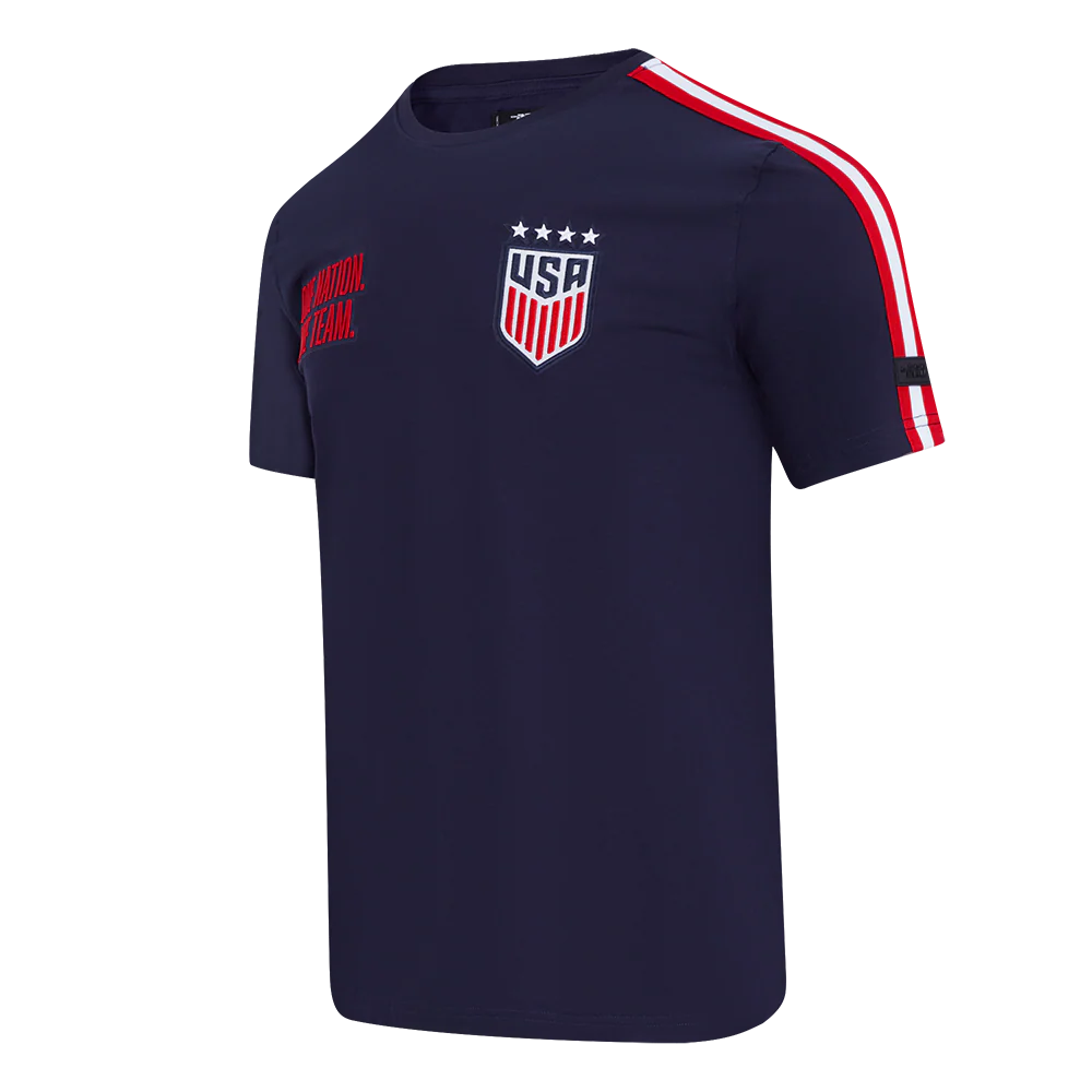 US SOCCER CLASSIC MEN'S 4 STAR SINGLE JERSEY STRIPED TEE