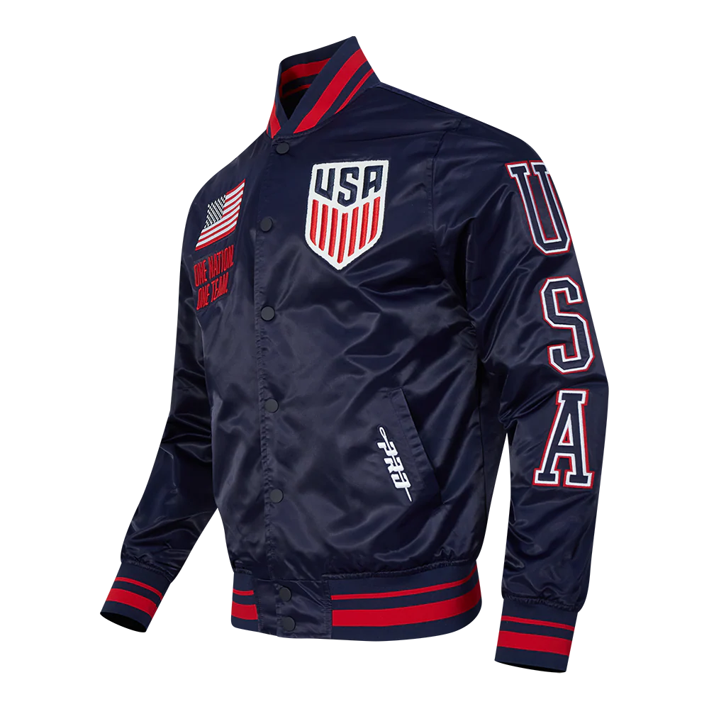 US SOCCER CLASSIC MEN'S RIB SATIN JACKET