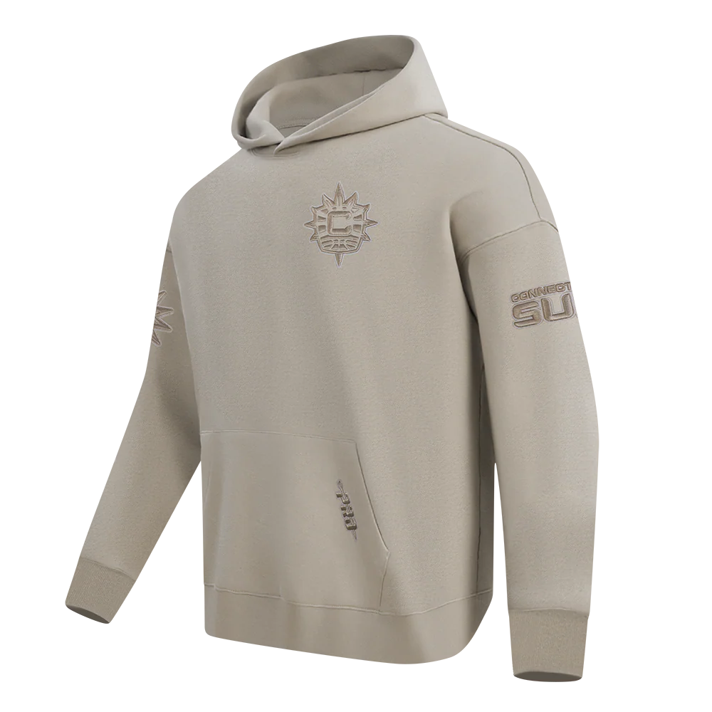 WNBA CONNECTICUT SUN NEUTRAL MEN'S DROP SHOULDER FLEECE PULLOVER HOODIE