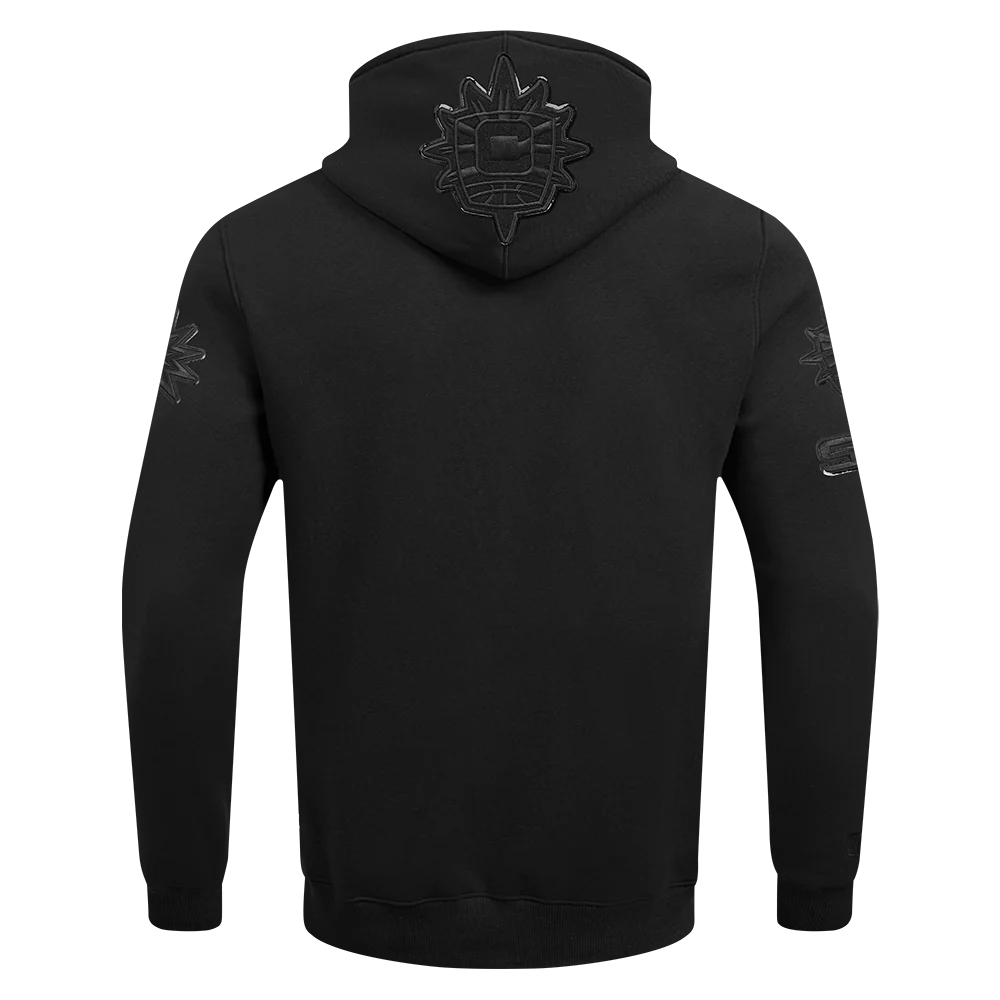 WNBA CONNECTICUT SUN TRIPLE BLACK MEN'S DOUBLE KNIT PULLOVER HOODIE