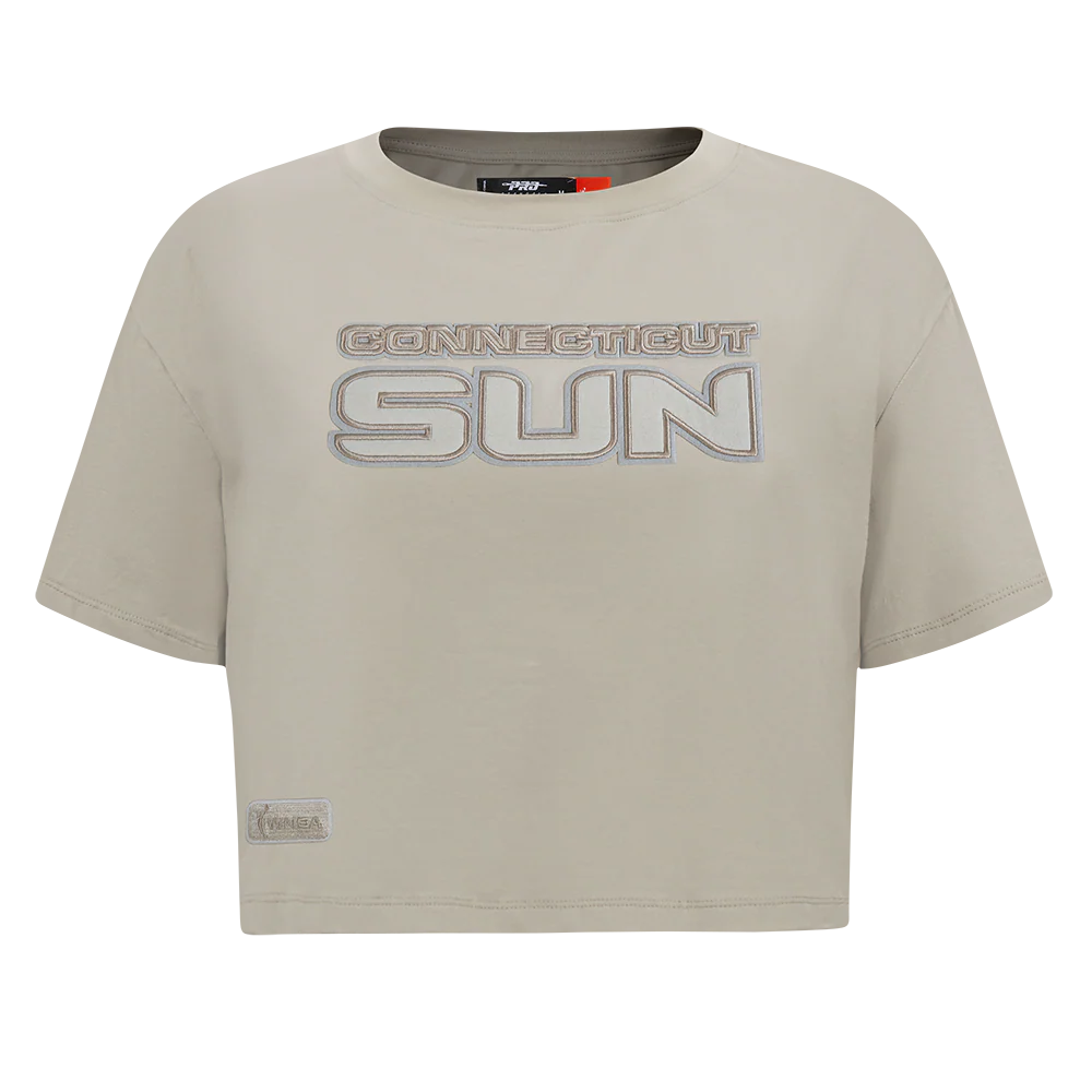 WNBA CONNECTICUT SUN NEUTRAL WOMEN'S SINGLE JERSEY BOXY TEE
