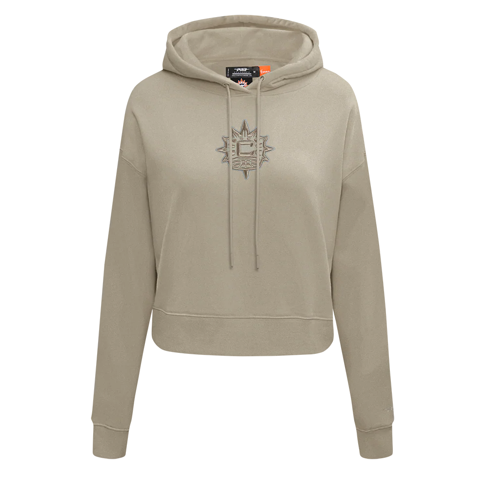 WNBA CONNECTICUT SUN NEUTRAL WOMEN'S FLEECE CROPPED PULLOVER HOODIE