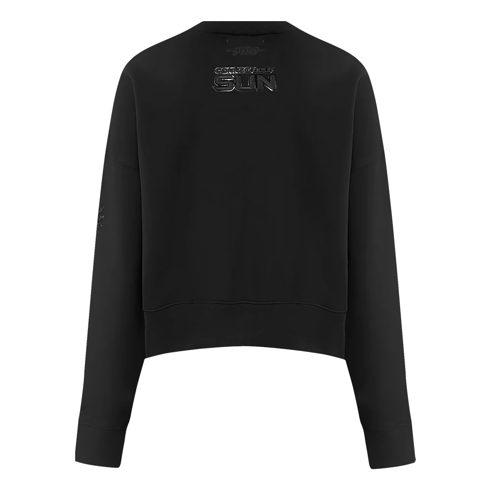 WNBA CONNECTICUT SUN TRIPLE BLACK WOMEN'S FLEECE CREWNECK