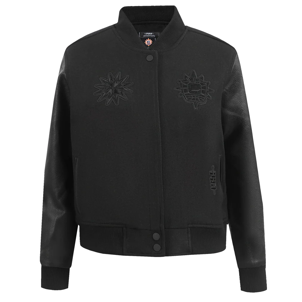WNBA CONNECTICUT SUN TRIPLE BLACK WOMEN'S RIB WOOL VARSITY JACKET