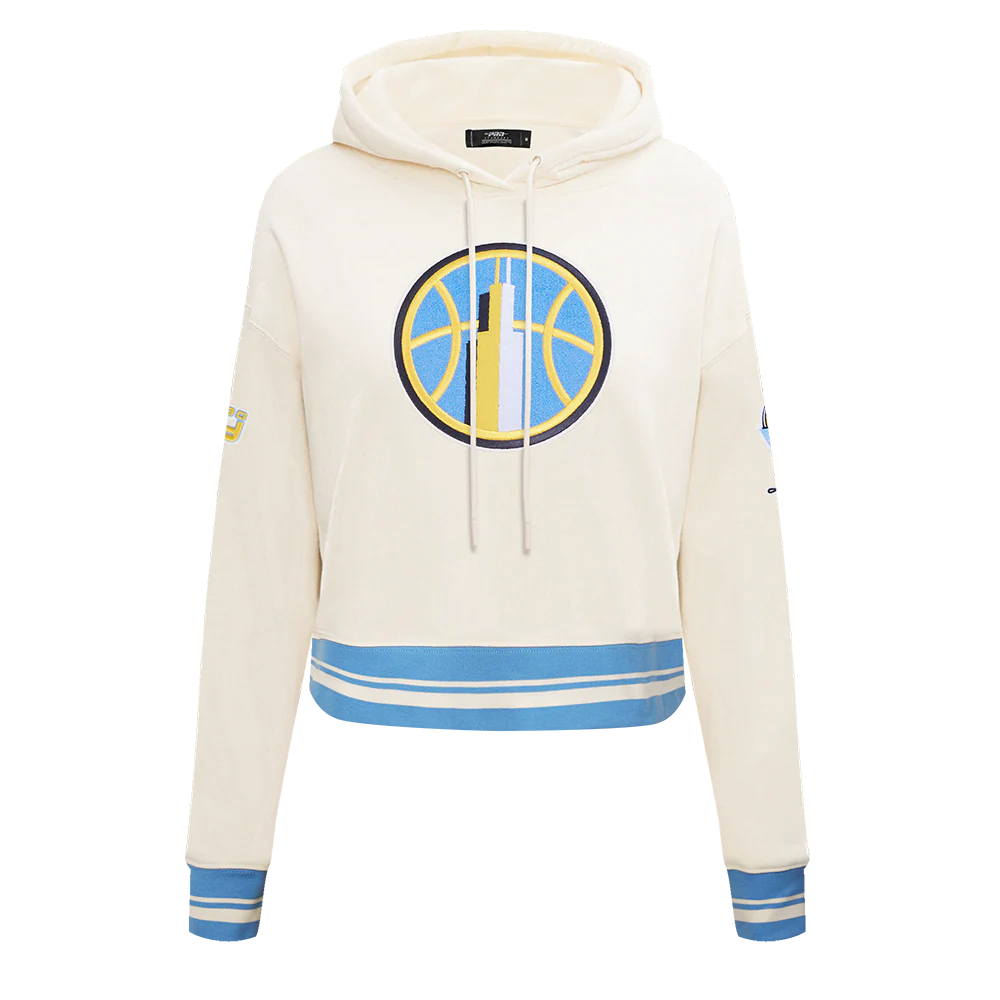 WNBA CHICAGO SKY RETRO CLASSICS WOMEN'S RIB FLEECE CROPPED PULLOVER HOODIE