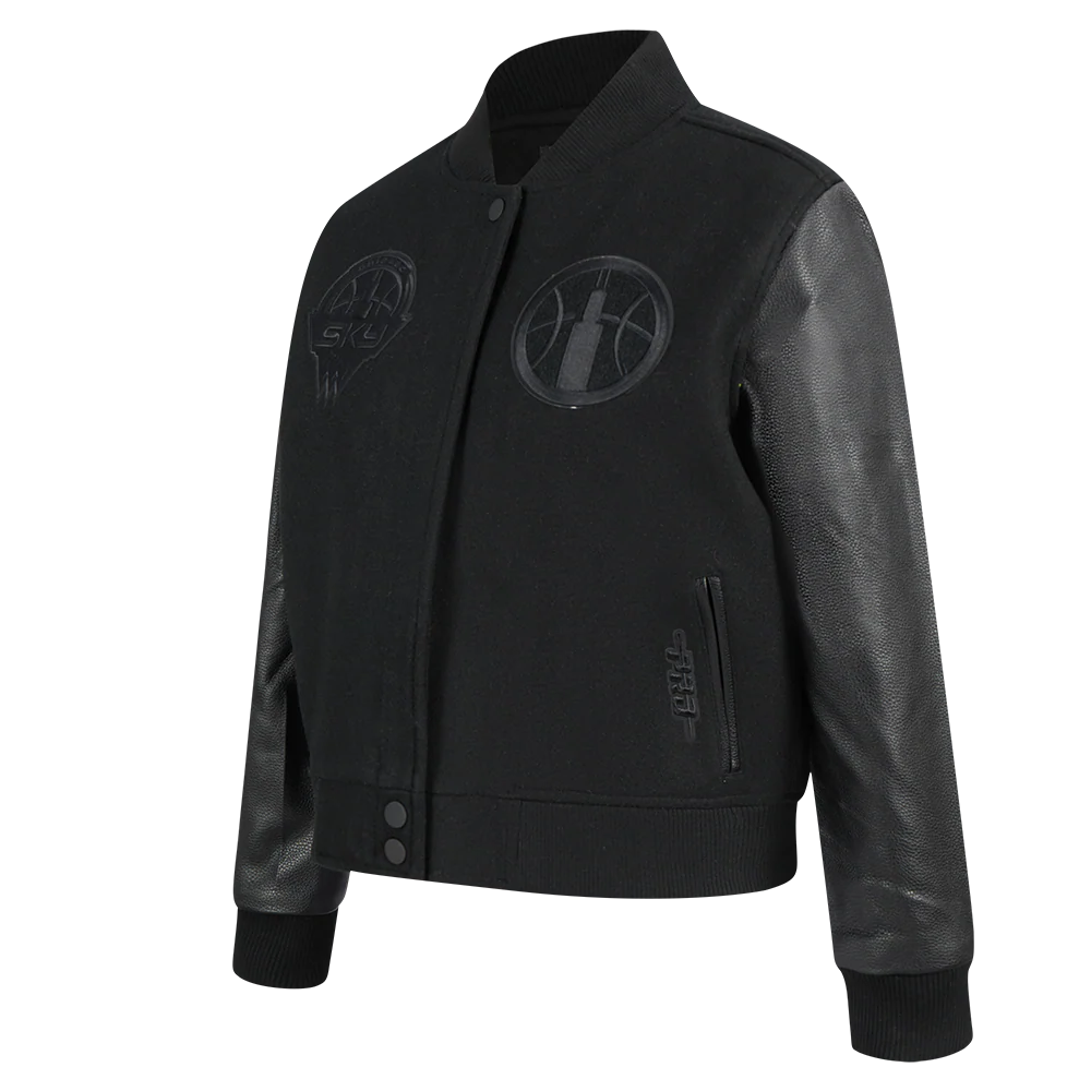 WNBA CHICAGO SKY TRIPLE BLACK WOMEN'S RIB WOOL VARSITY JACKET