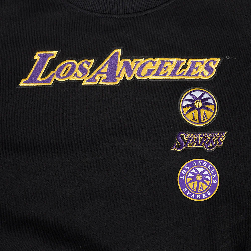 WNBA LOS ANGELES SPARKS RETRO CLASSICS WOMEN'S RIB FLEECE CREWNECK