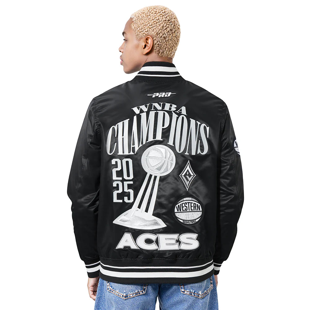 LAS VEGAS ACES WNBA FINALS 2025 PRO SATIN MEN'S RIB JACKET