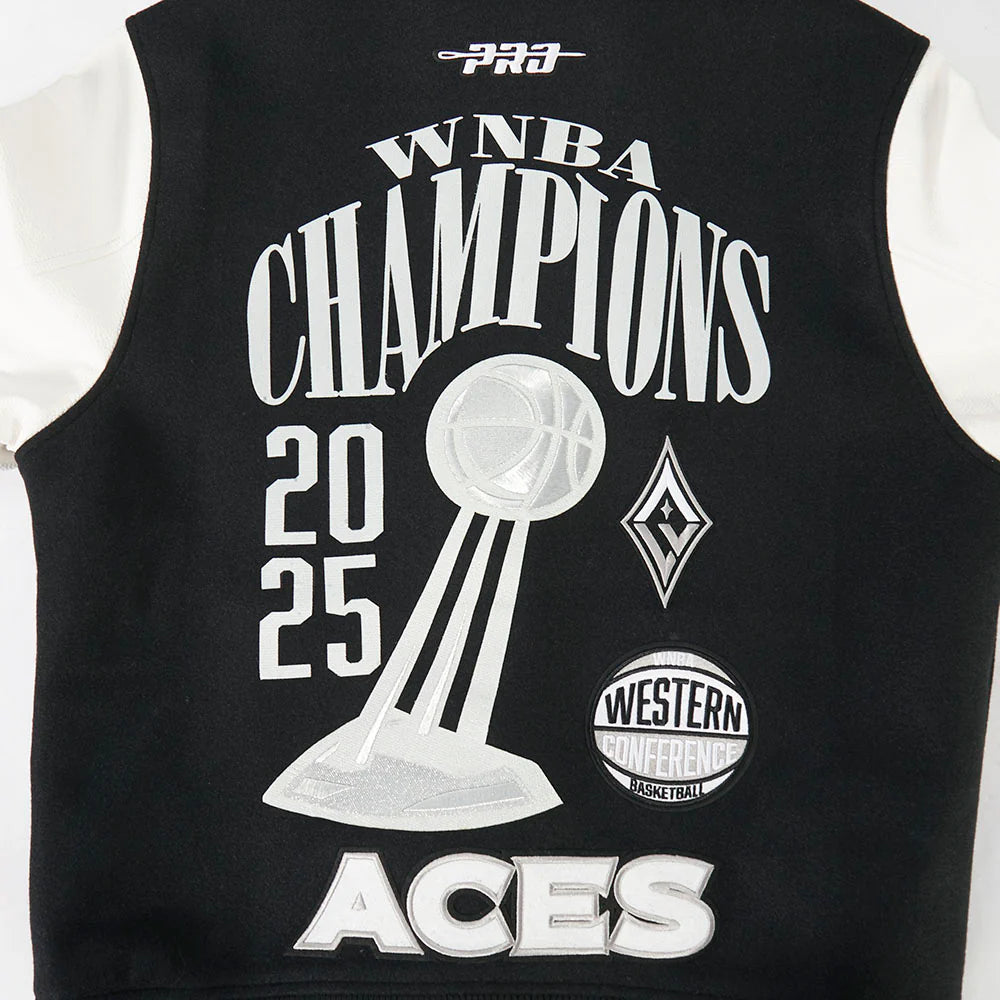 LAS VEGAS ACES WNBA FINALS 2025 MEN'S RIB WOOL VARSITY JACKET