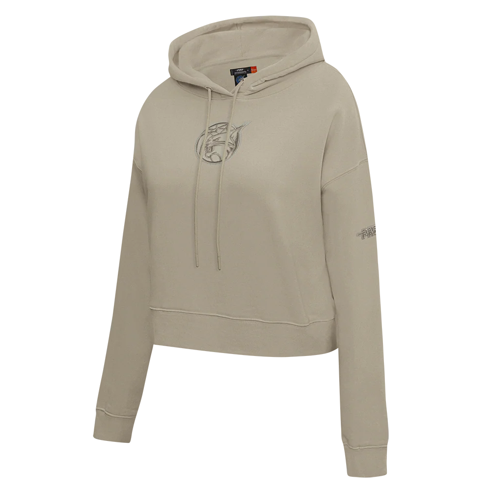WNBA MINNESOTA LYNX NEUTRAL WOMEN'S FLEECE CROPPED PULLOVER HOODIE