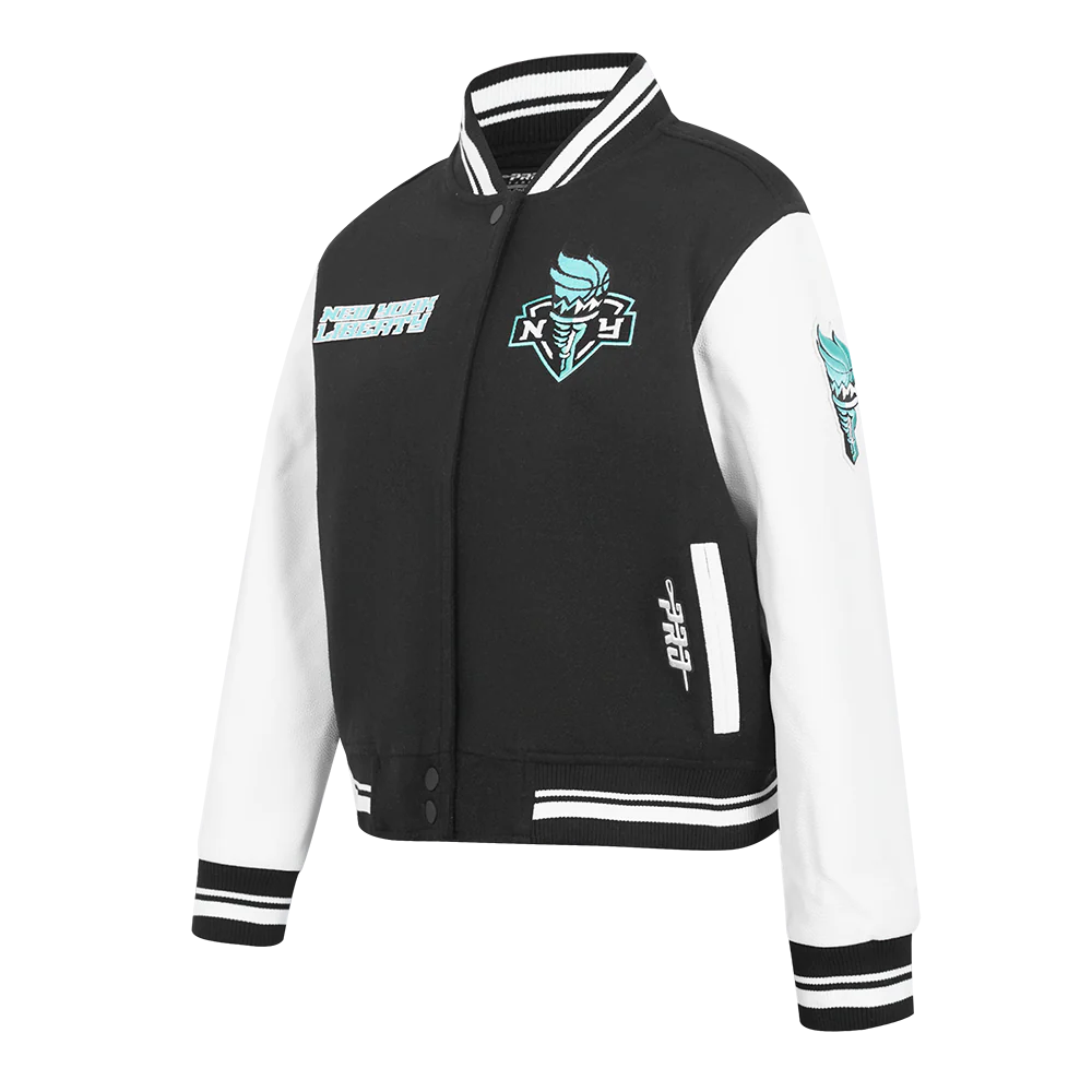 WNBA NEW YORK LIBERTY RETRO CLASSICS WOMEN'S RIB WOOL VARSITY JACKET